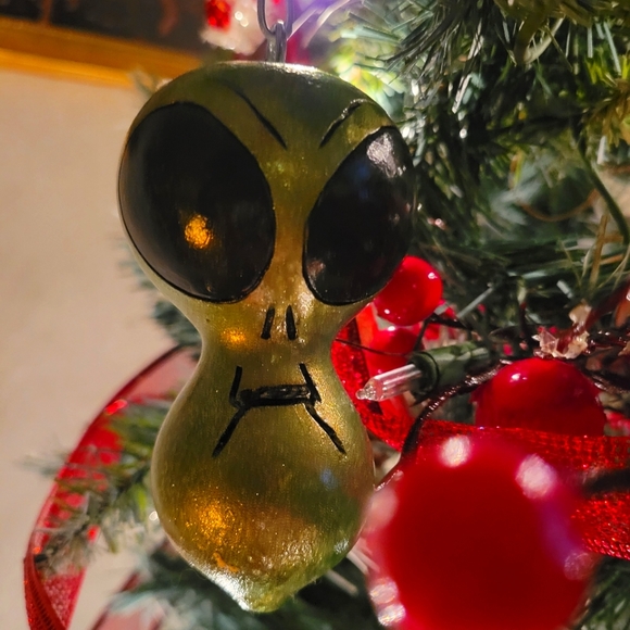 handmade Holiday Alien Ornament Christmas Tree Handmade Gourd